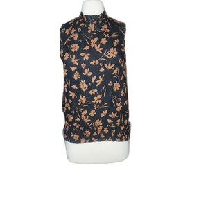 Sienna Sky S Blouse Blue Orange Tank Top Shirt Vneck. Dimensions pit-pit…